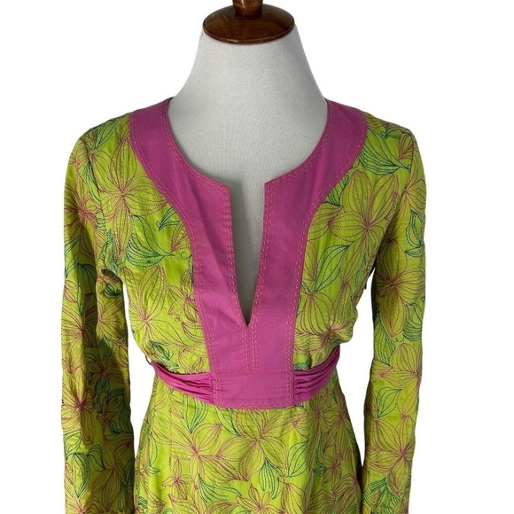 Lilly Pulitzer Vintage Island Floral Embroidery Papaya Tunic Dress, size S - Picture 5 of 13
